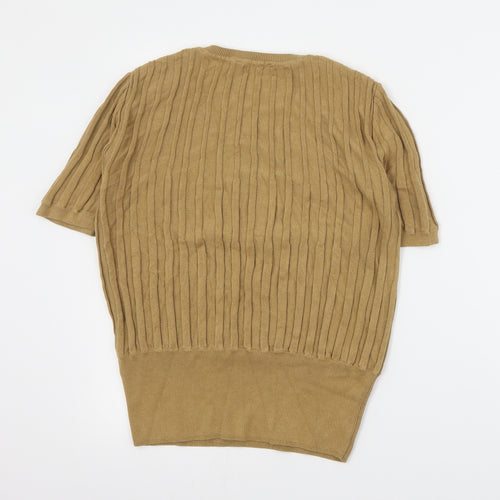 Marks and Spencer Womens Brown Round Neck  Viscose Pullover Jumper Size 14