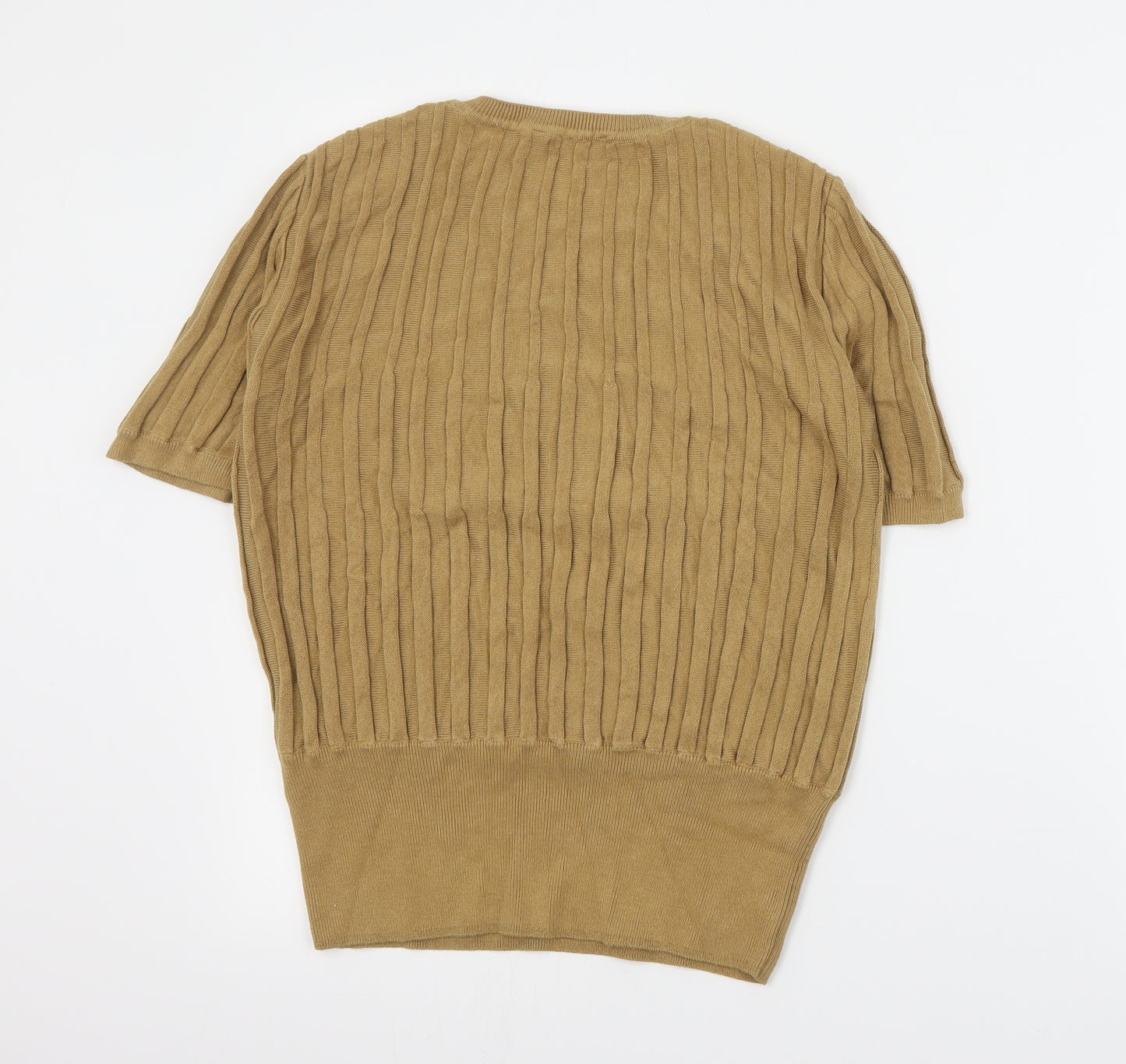 Marks and Spencer Womens Brown Round Neck  Viscose Pullover Jumper Size 14