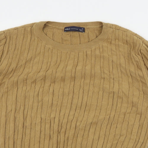 Marks and Spencer Womens Brown Round Neck  Viscose Pullover Jumper Size 14
