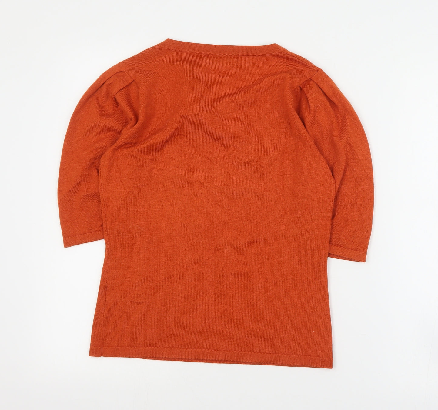 Lesire Womens Orange Round Neck  Acrylic Pullover Jumper Size M