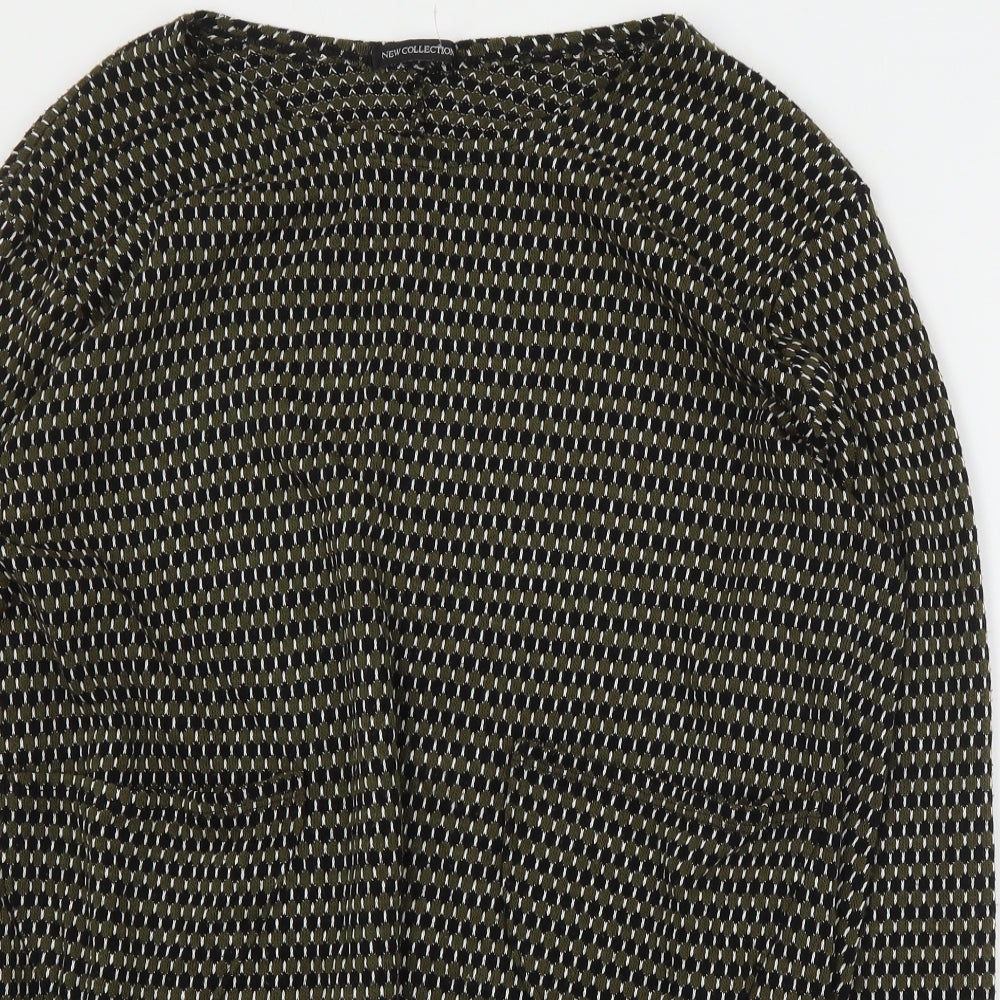 Made in Italy Womens Green Round Neck Polka Dot Acrylic Pullover Jumper Size M