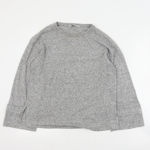 George Womens Grey Round Neck  Polyester Pullover Jumper Size XS