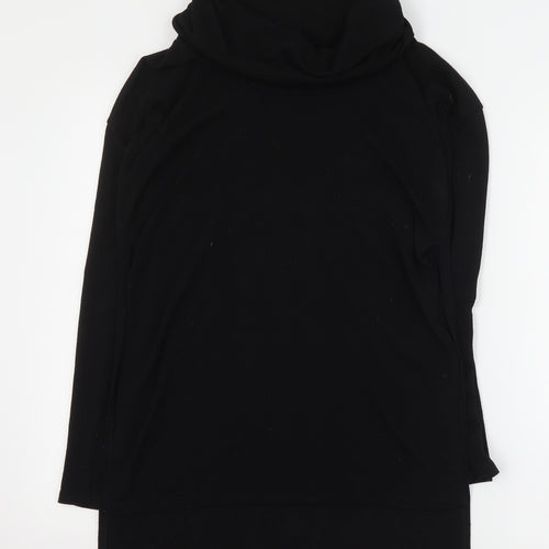River Island Womens Black Roll Neck  Polyester Pullover Jumper Size 12   - Side slit