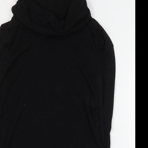 River Island Womens Black Roll Neck  Polyester Pullover Jumper Size 12   - Side slit
