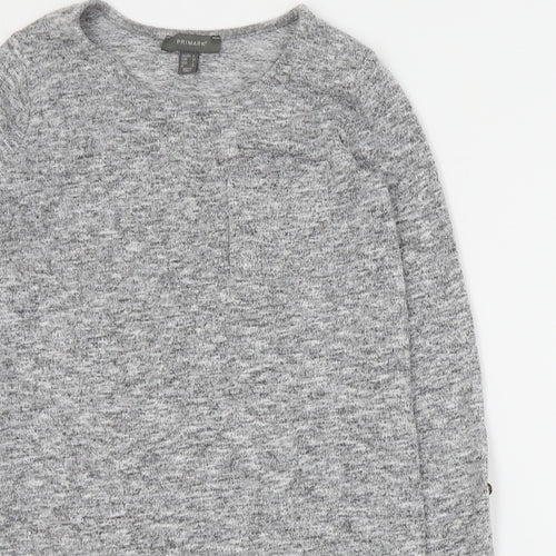 Primark Womens Grey Round Neck  Polyester Pullover Jumper Size 6