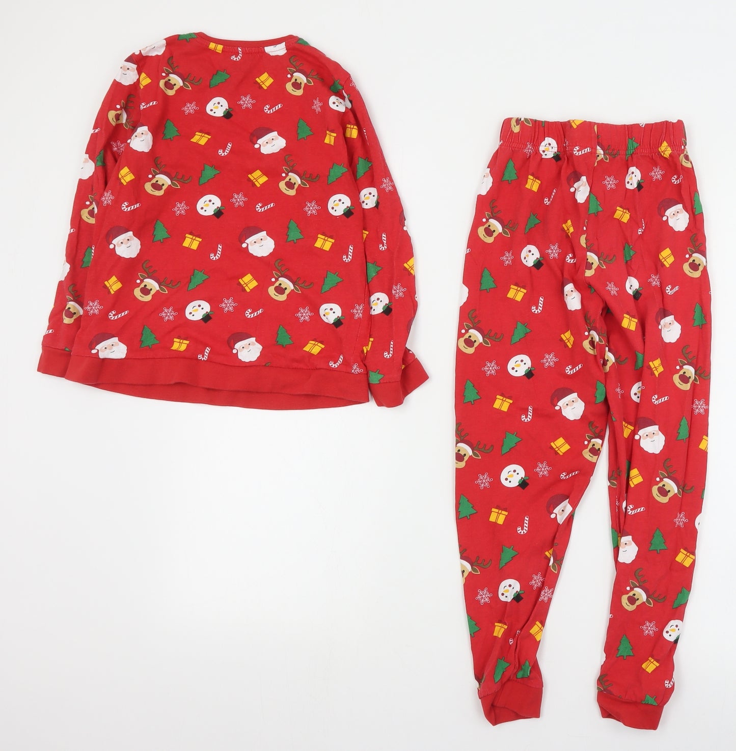 Pep&Co Boys Red Geometric Cotton  Pyjama Set Size 7-8 Years  Pullover - Christmas
