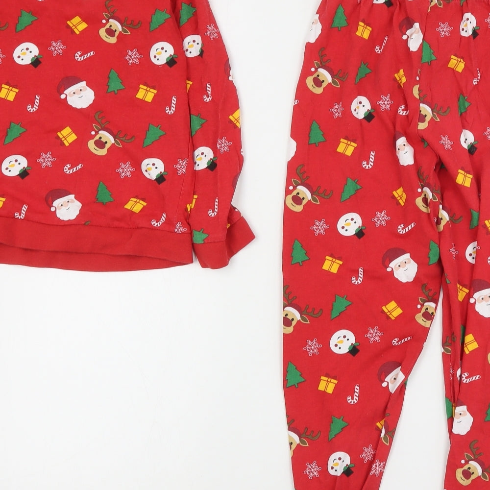 Pep&Co Boys Red Geometric Cotton  Pyjama Set Size 7-8 Years  Pullover - Christmas