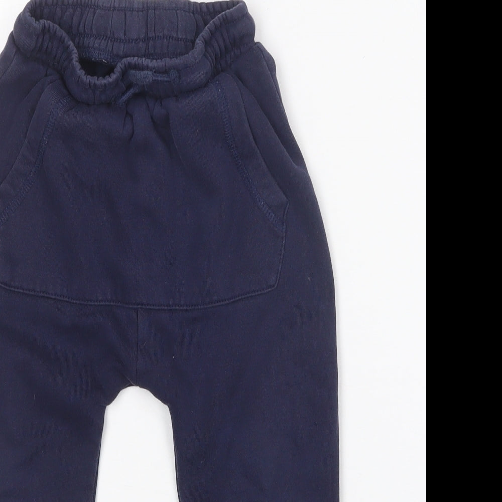 George Boys Blue  Cotton Jogger Trousers Size 2-3 Years  Regular
