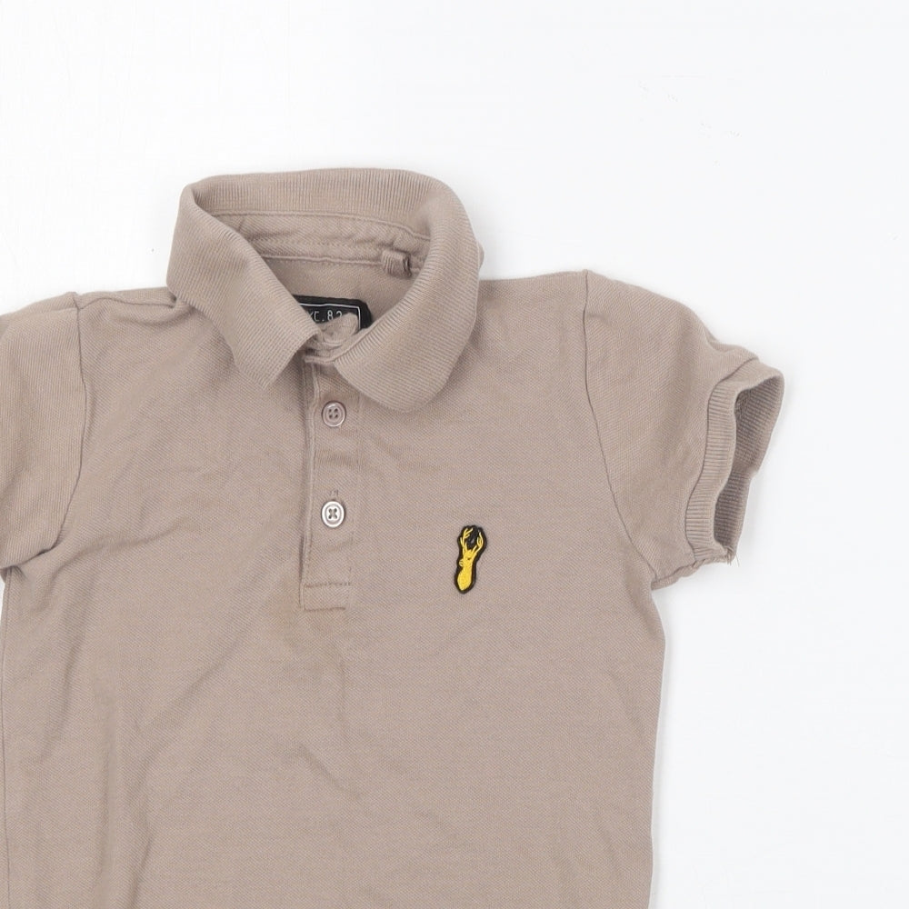 NEXT Boys Beige  Cotton Basic Polo Size 4 Years Collared
