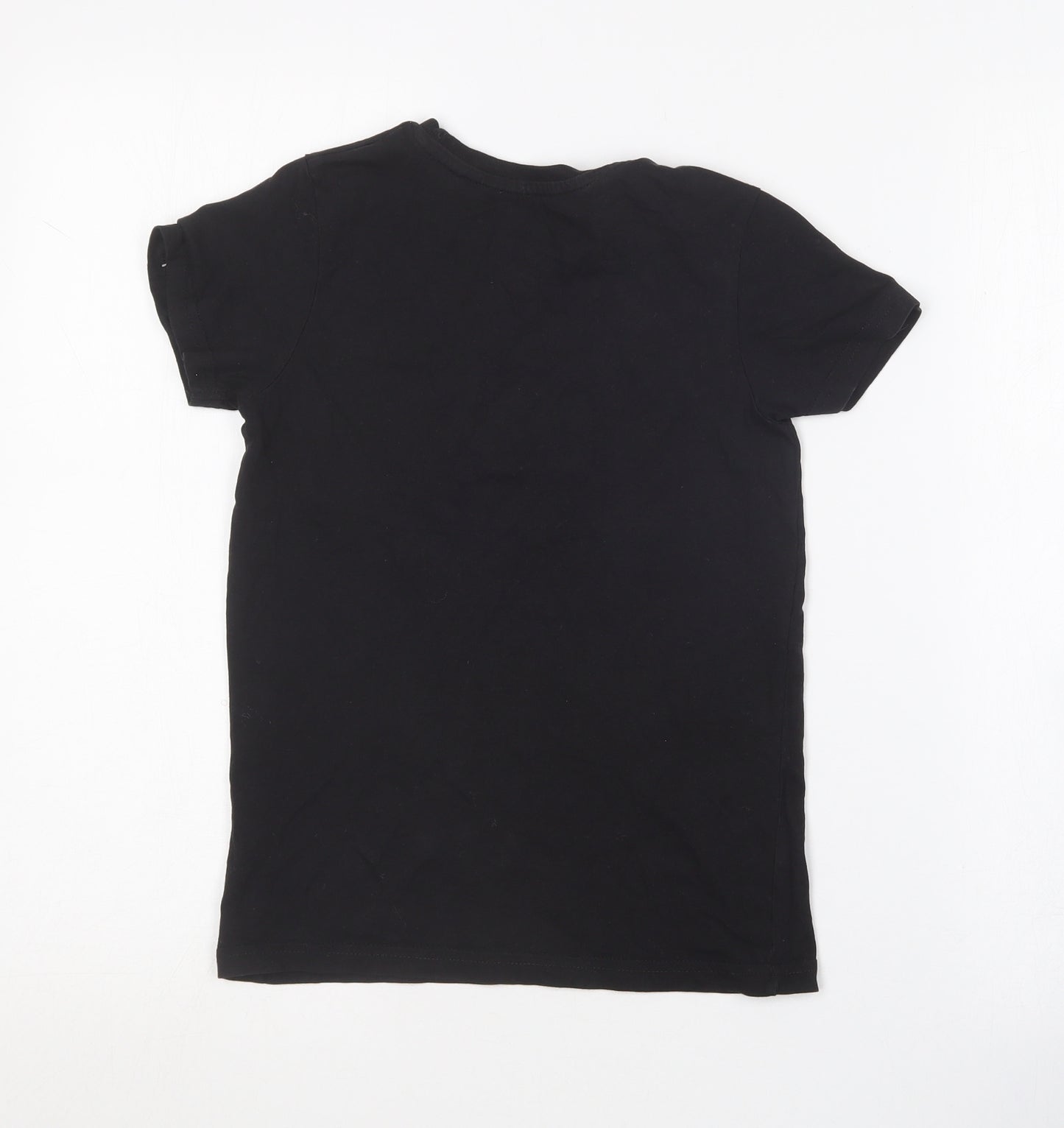 Matalan Boys Black  Cotton Basic T-Shirt Size 8 Years Round Neck  - Bronx NYC