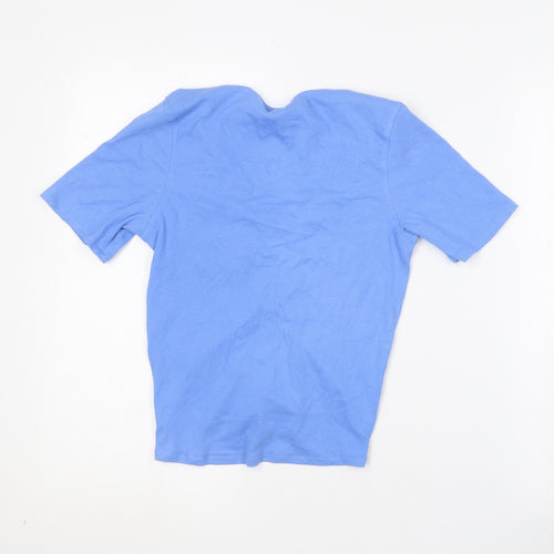 Threadbare Womens Blue  Cotton Basic T-Shirt Size 10 Scoop Neck