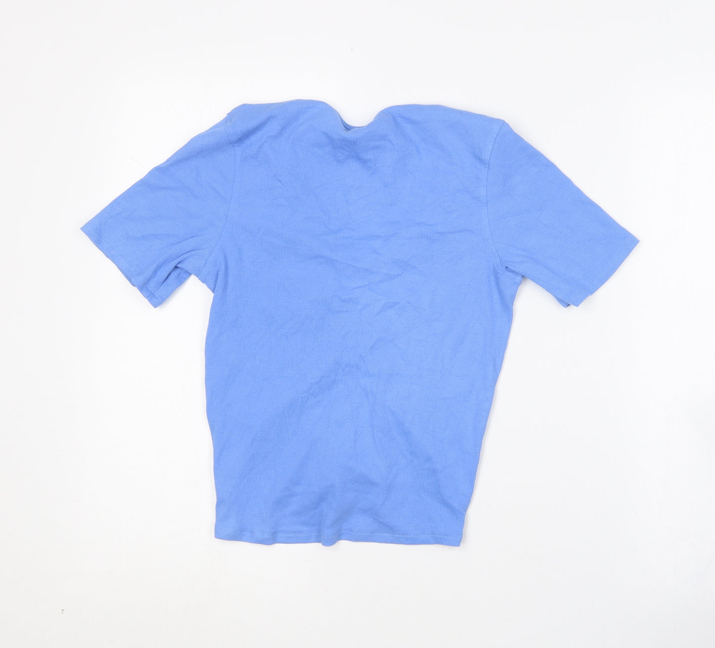 Threadbare Womens Blue  Cotton Basic T-Shirt Size 10 Scoop Neck