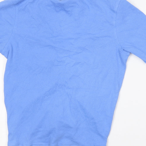 Threadbare Womens Blue  Cotton Basic T-Shirt Size 10 Scoop Neck