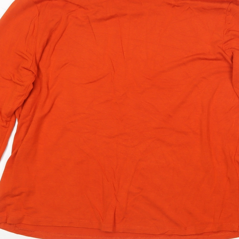 FW Bridge Womens Orange  Modal Basic T-Shirt Size 16 Round Neck