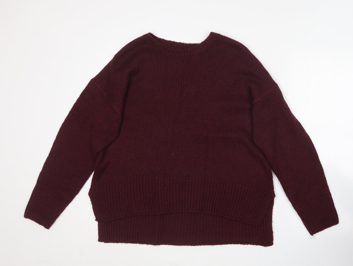 New Look Womens Purple Round Neck  Polyester Pullover Jumper Size L