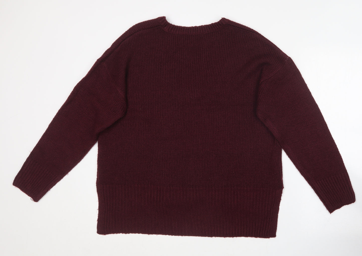 New Look Womens Purple Round Neck  Polyester Pullover Jumper Size L