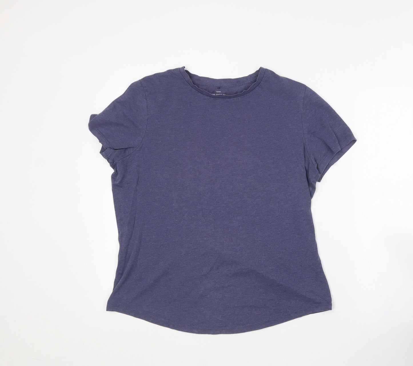 George Womens Blue  Cotton Basic T-Shirt Size 16 Crew Neck