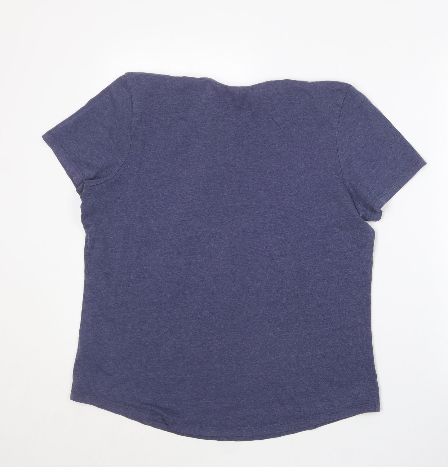 George Womens Blue  Cotton Basic T-Shirt Size 16 Crew Neck