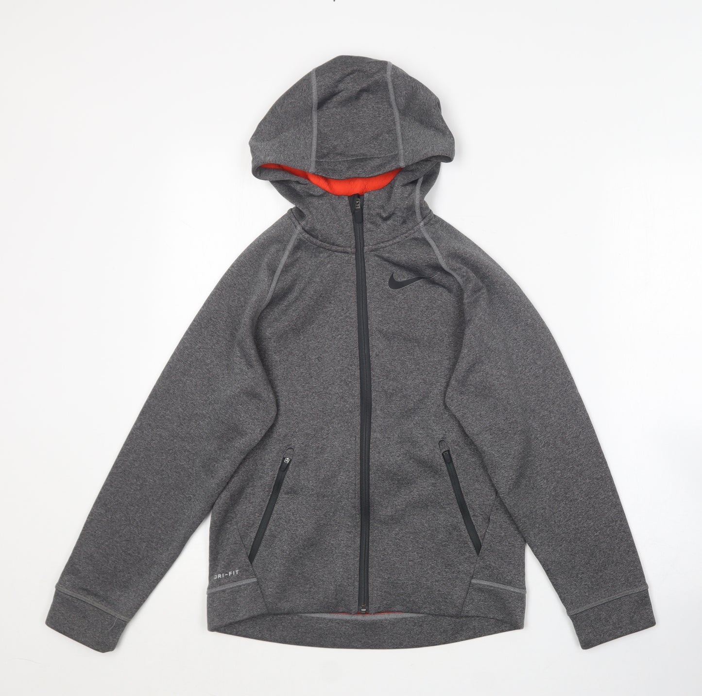 Nike Womens Grey  Polyester Full Zip Hoodie Size M