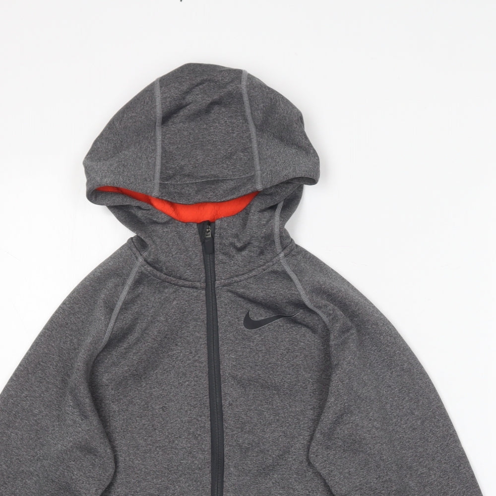 Nike Womens Grey  Polyester Full Zip Hoodie Size M