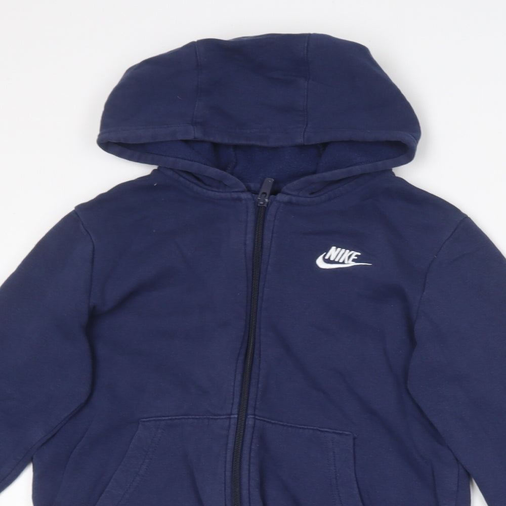 Nike Boys Blue  Cotton Full Zip Hoodie Size M