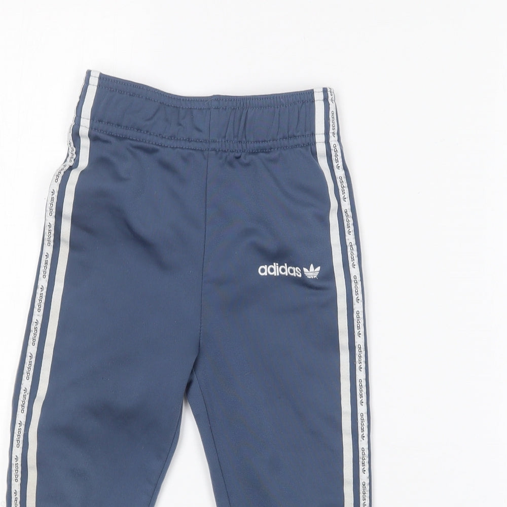adidas Boys Blue  Polyester Jogger Trousers Size 2-3 Years  Regular