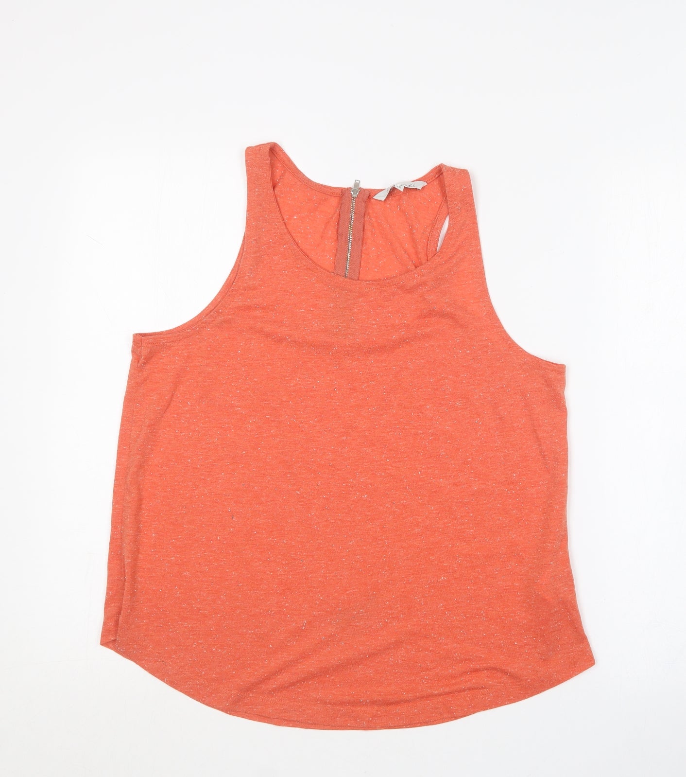 Peacocks Womens Orange  Polyester Basic Tank Size 12 Round Neck