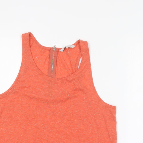 Peacocks Womens Orange  Polyester Basic Tank Size 12 Round Neck