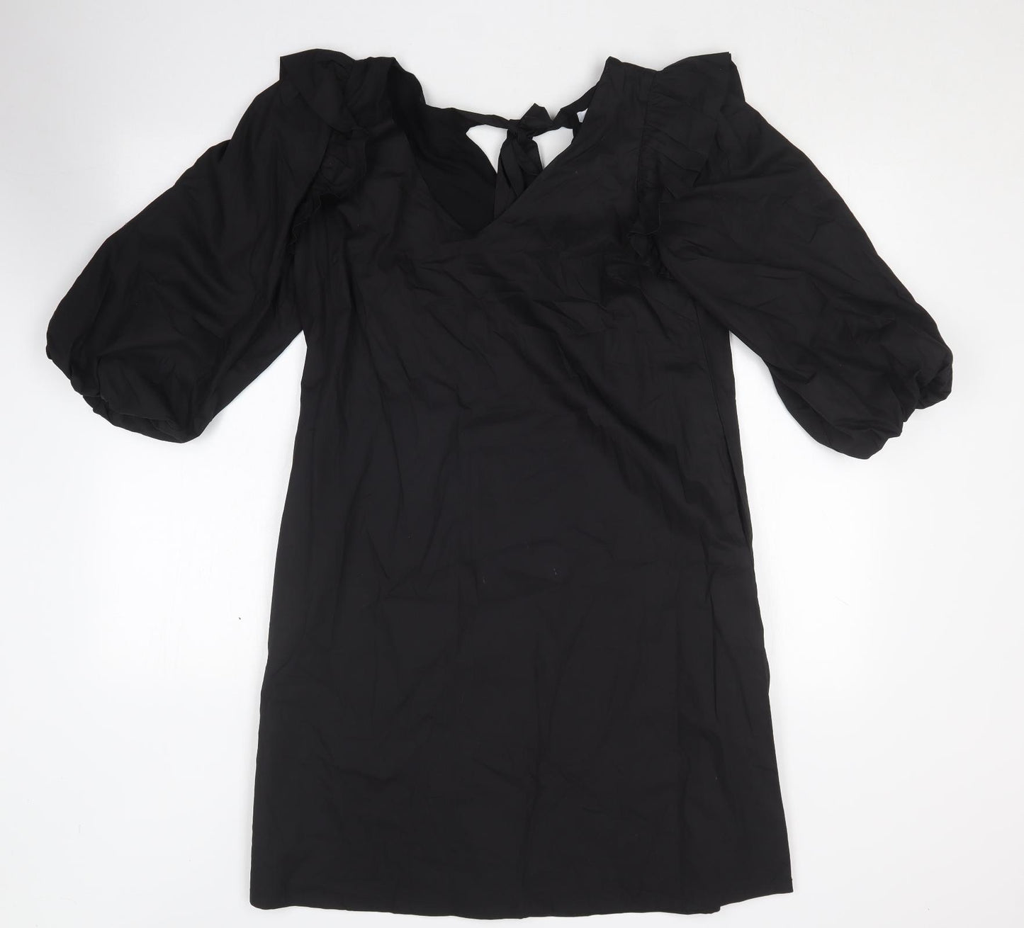 Copperose Womens Black  Cotton Shift  Size S  Scoop Neck
