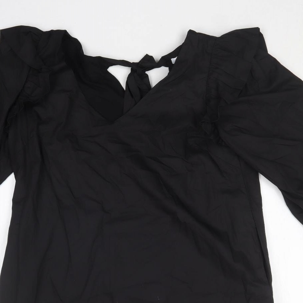 Copperose Womens Black  Cotton Shift  Size S  Scoop Neck