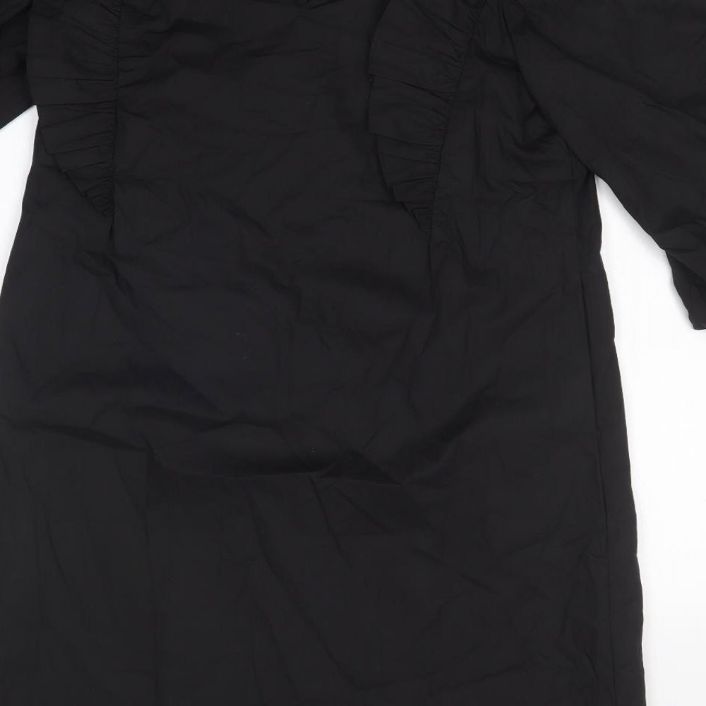 Copperose Womens Black  Cotton Shift  Size S  Scoop Neck