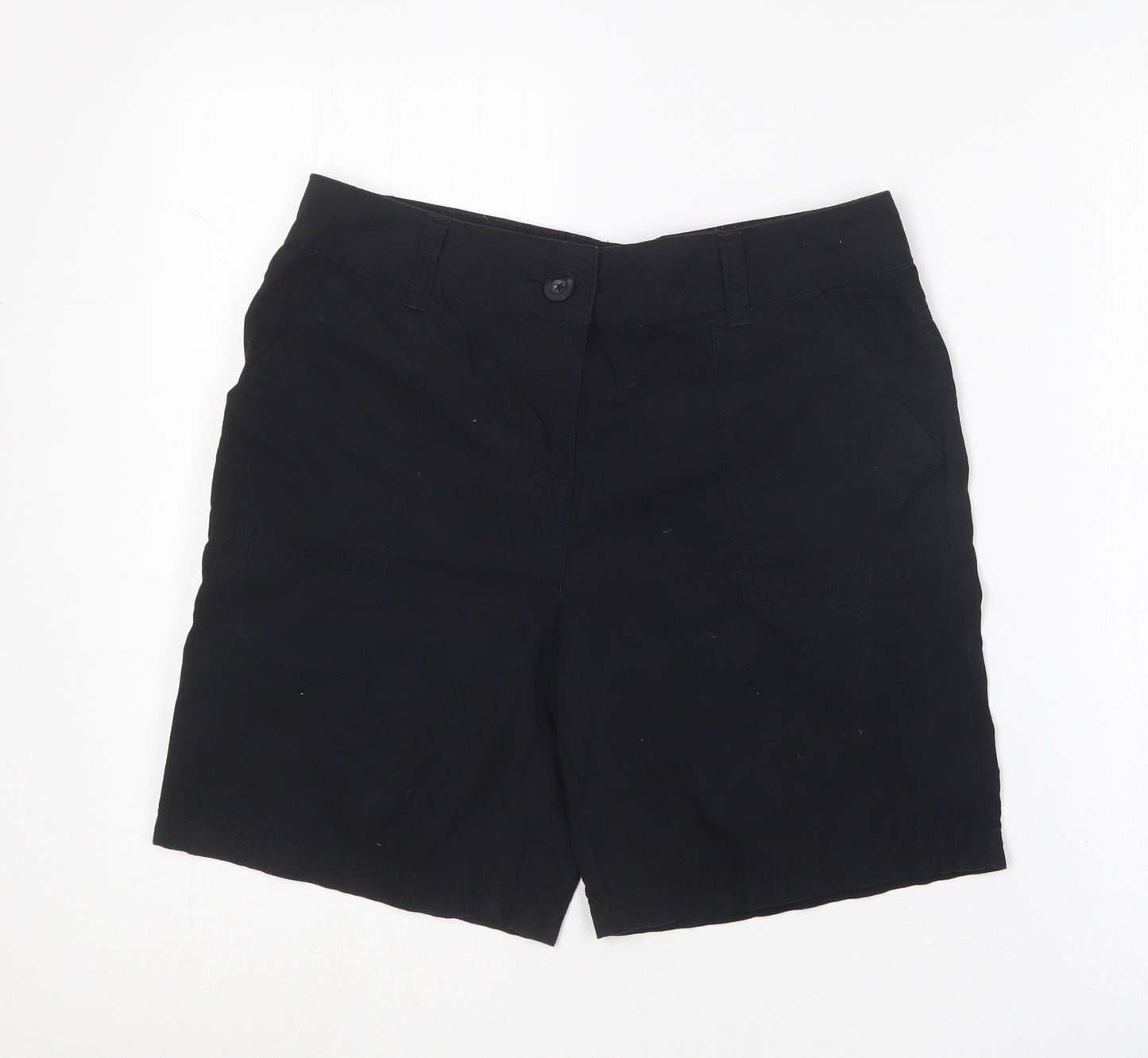 TU Womens Black  Cotton Utility Shorts Size 8 L7 in Regular