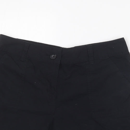 TU Womens Black  Cotton Utility Shorts Size 8 L7 in Regular