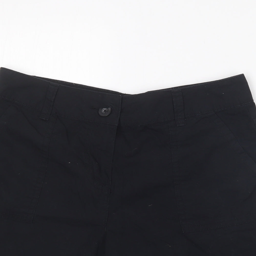 TU Womens Black  Cotton Utility Shorts Size 8 L7 in Regular