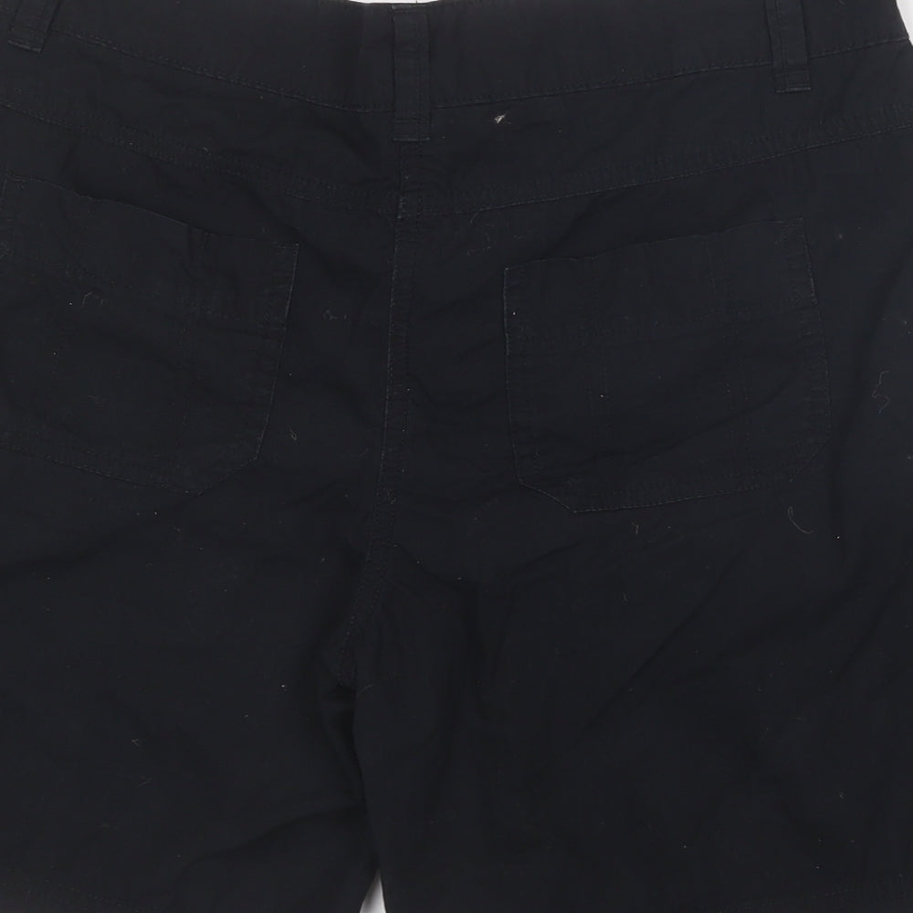 TU Womens Black  Cotton Utility Shorts Size 8 L7 in Regular