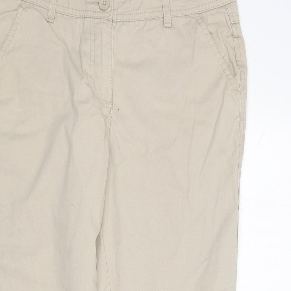 TU Womens Beige  Cotton Chino Trousers Size 10 L25 in Regular