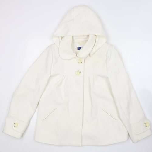 Union Blues Womens Ivory   Overcoat Coat Size 14