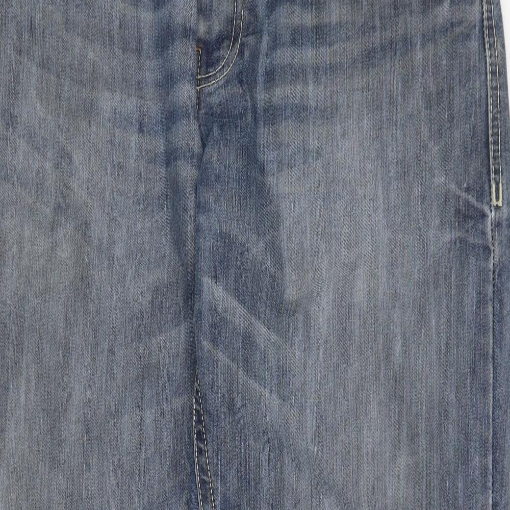 Crosshatch Mens Blue  Cotton Straight Jeans Size 34 in L30 in Regular