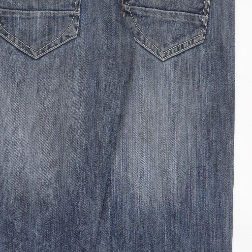Crosshatch Mens Blue  Cotton Straight Jeans Size 34 in L30 in Regular