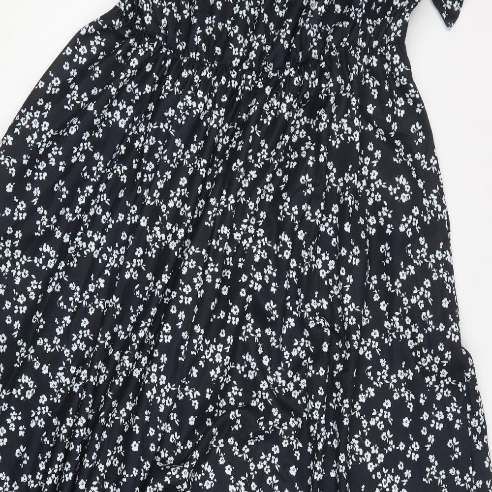 Bloom Chick Womens Black Floral Polyester Fit & Flare  Size 18  V-Neck