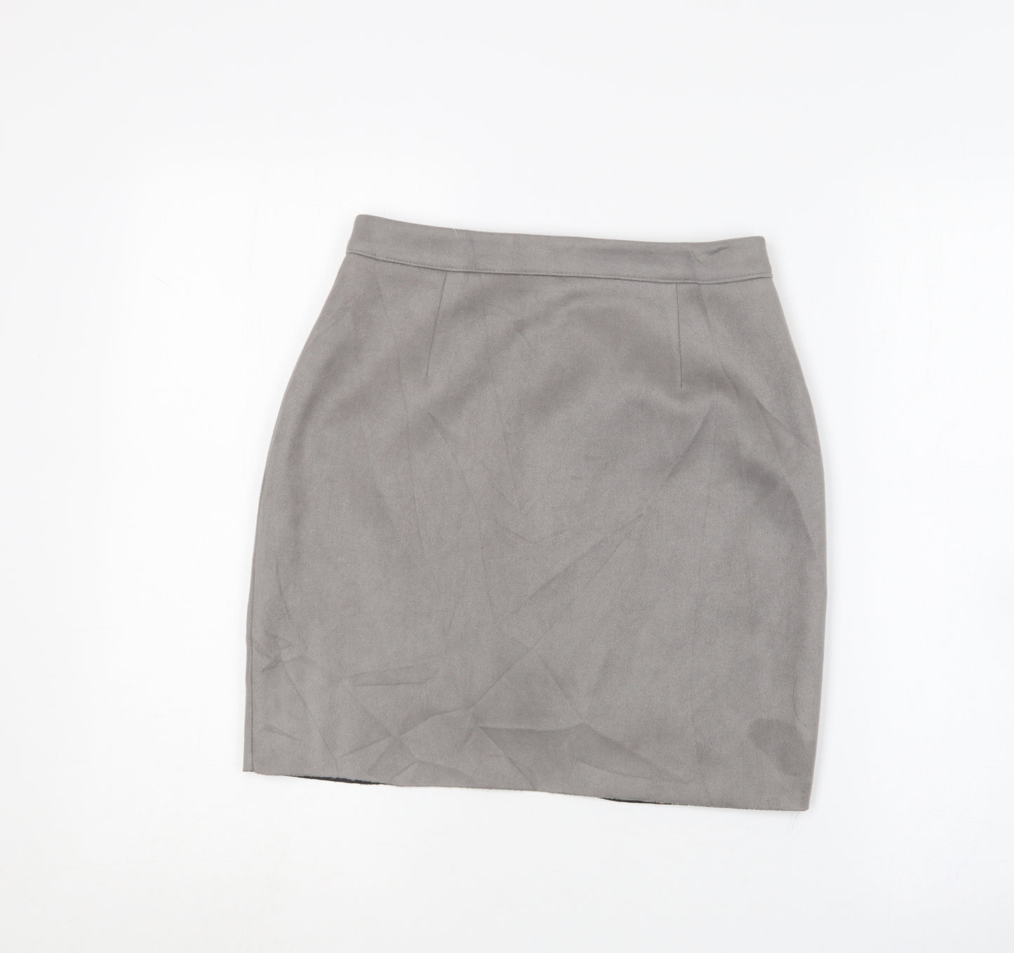 Missguided Womens Grey  Polyester Mini Skirt Size 8