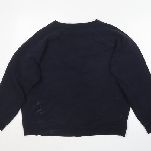 River Island Womens Blue Round Neck  Cotton Pullover Jumper Size M