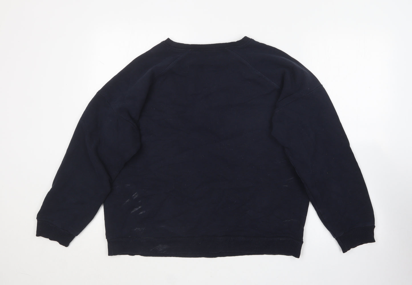 River Island Womens Blue Round Neck  Cotton Pullover Jumper Size M