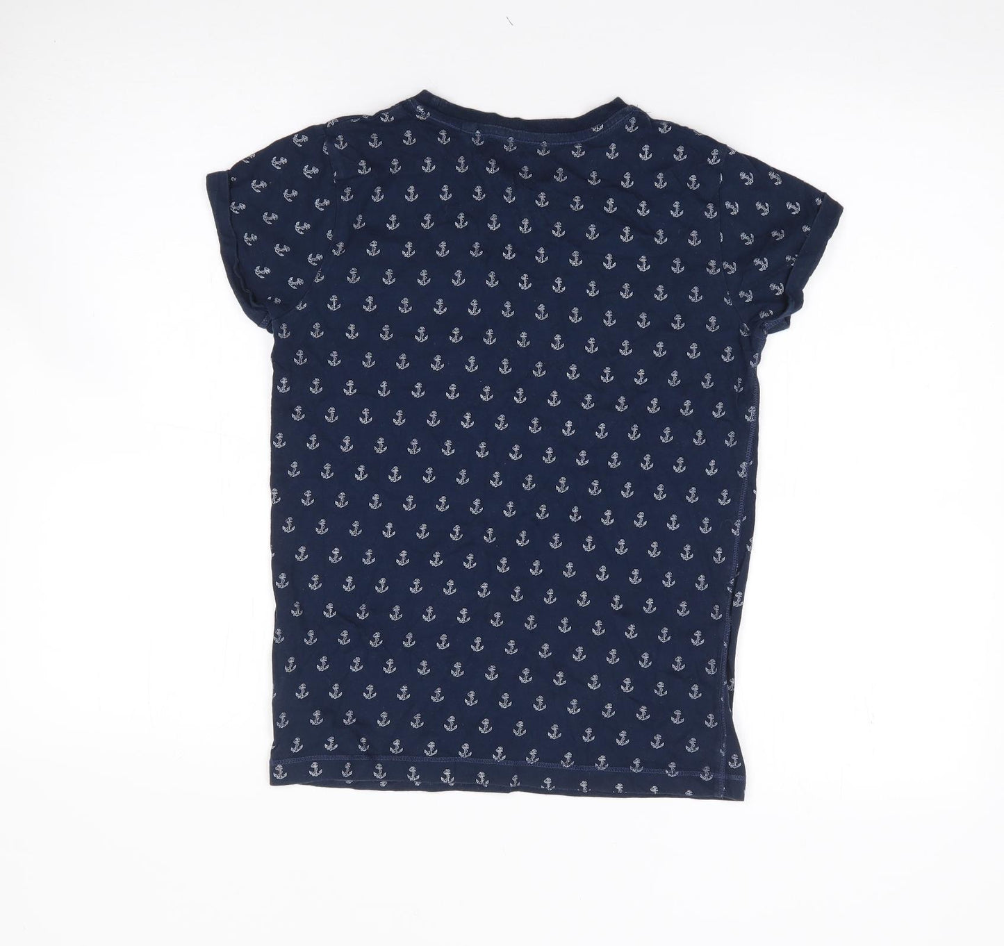 NEXT Boys Blue Geometric Cotton Jersey T-Shirt Size 9 Years Round Neck Pullover