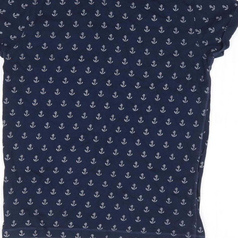 NEXT Boys Blue Geometric Cotton Jersey T-Shirt Size 9 Years Round Neck Pullover