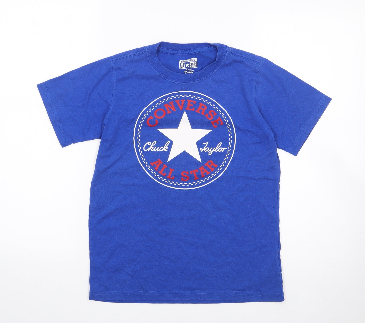 Converse Boys Blue  Cotton Jersey T-Shirt Size 8-9 Years Crew Neck Pullover
