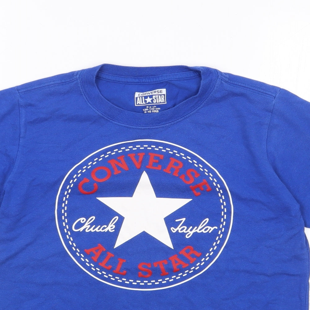 Converse Boys Blue  Cotton Jersey T-Shirt Size 8-9 Years Crew Neck Pullover