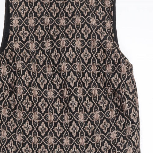 Marks and Spencer Womens Multicoloured Geometric Polyester A-Line  Size 8  Round Neck Zip