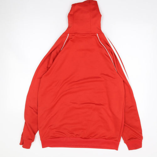 adidas Mens Red  Polyester Pullover Hoodie Size M