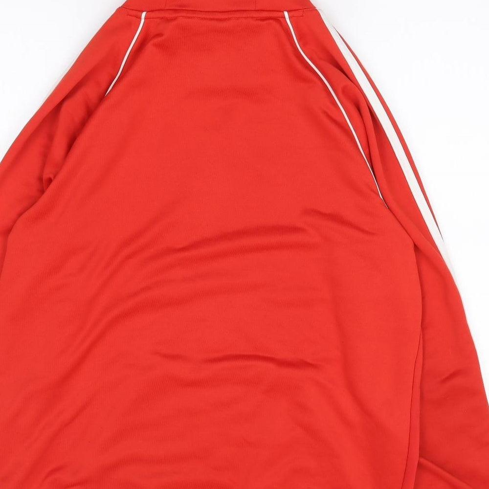 adidas Mens Red  Polyester Pullover Hoodie Size M